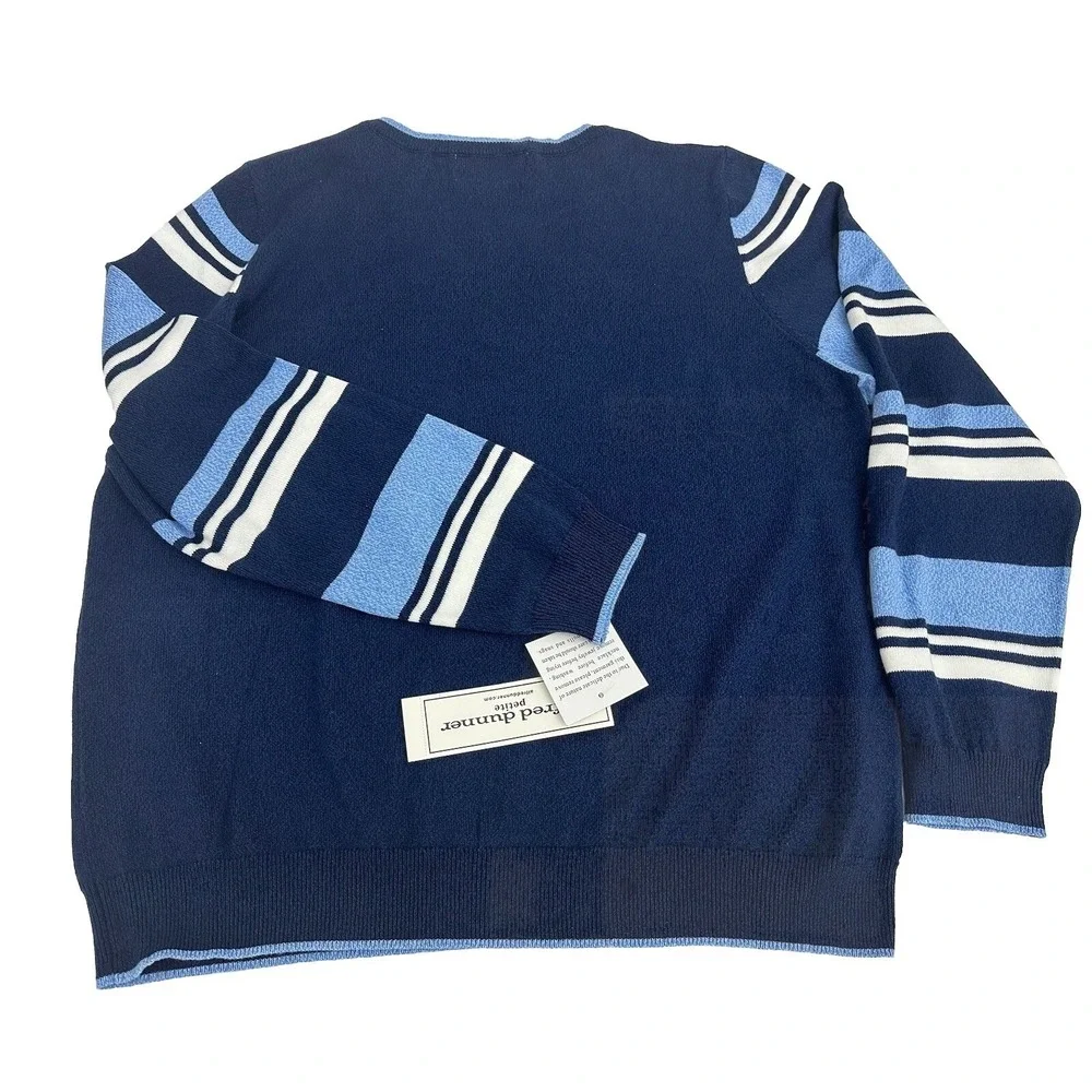 Alfred Dunner Women's Petite Striped Sweater with Removable Necklace Size PXL NW - Picture 8 of 12
